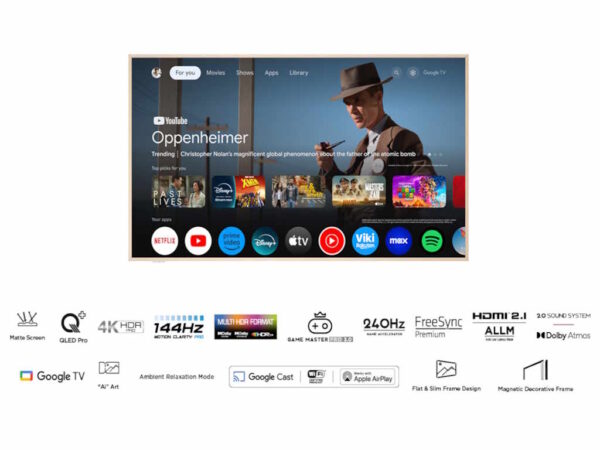 Televizor TCL 65A300W/QLED/65"/4K UHD/144Hz/Matte Screen/"Ai" Art/Google TV/frame - Image 2