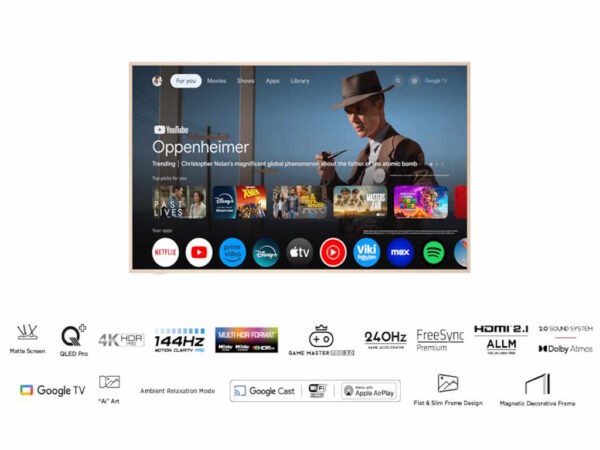 Televizor TCL 75A300W/QLED/75"/4K UHD/144Hz/Matte Screen/"Ai" Art/Google TV/frame - Image 2
