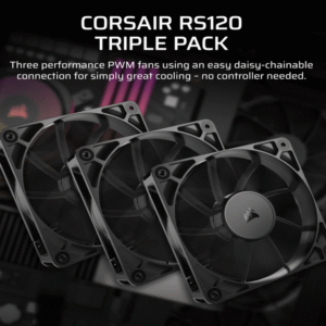 Ventilator CORSAIR RS120/120mm/triple pack/crna