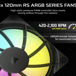 Kuler za CPU CORSAIR NAUTILUS 360/ARGB/360mm/triple fan/vodeno hladenje/crna