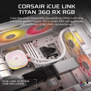 Kuler CORSAIR iCUE LINK TITAN 360 RX RGB/AIO/360mm/vodeno hladenje/bela