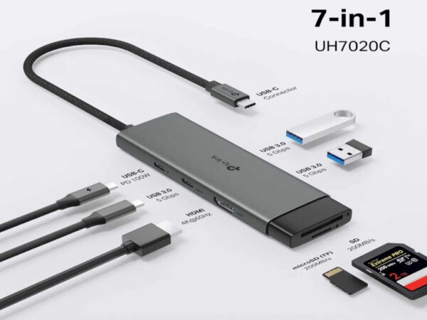 Hub TP-LINK USB Type-C 7-Port Hub/1USB-C /1 HDMI 4K 60Hz Port,1 × USB-C PD 100W Port,1 × SD - Image 4